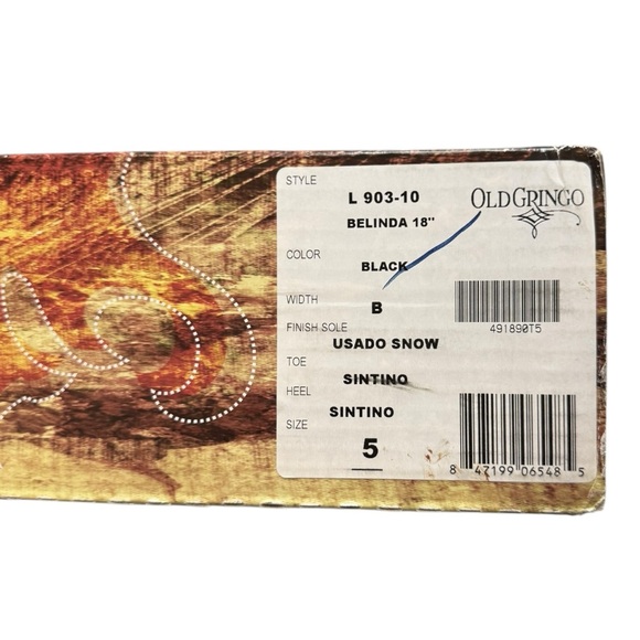 Like New Old Gringo Belinda 18” Boots in Black Size 5 - Picture 13 of 14